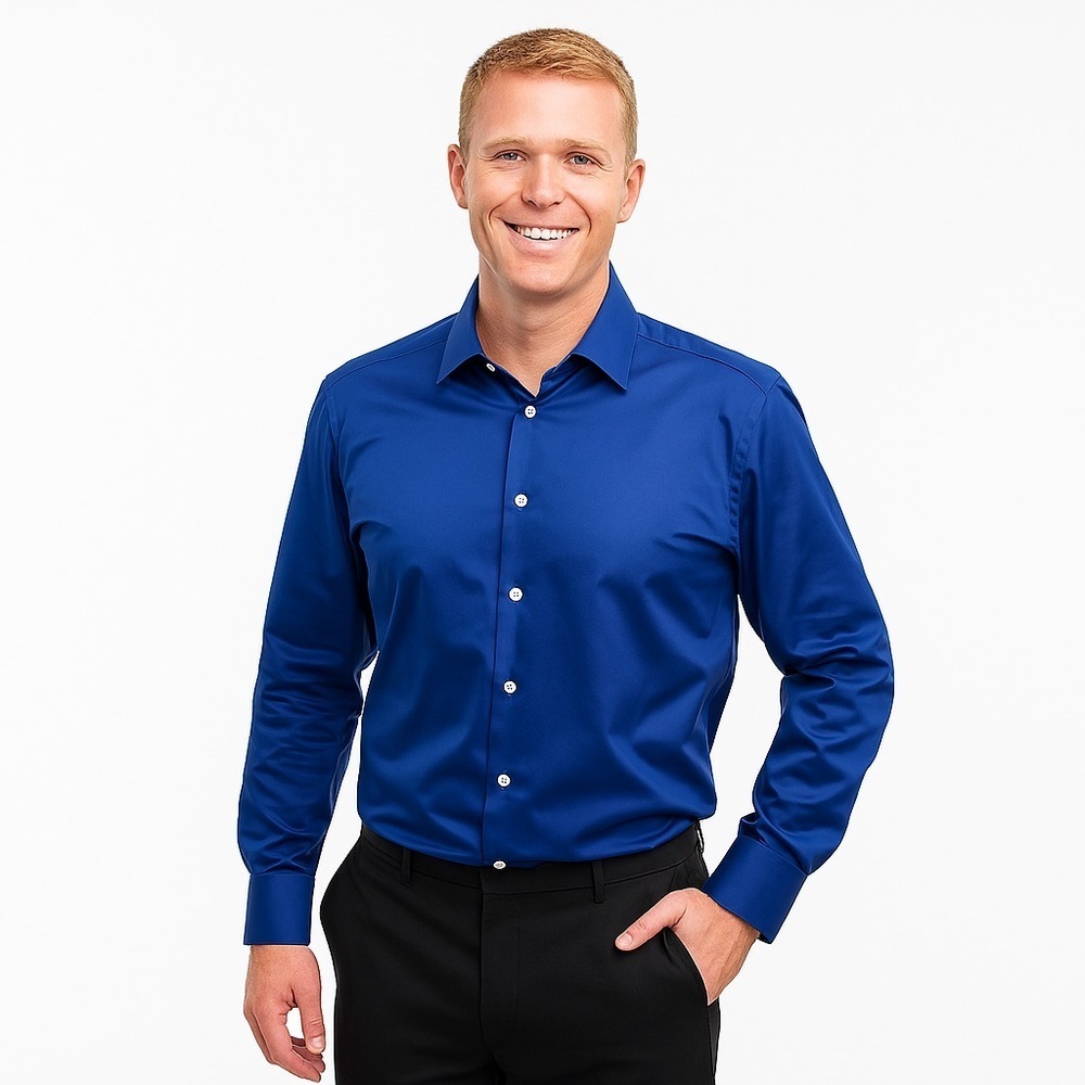 Tiglio Men's Royal Blue Dress Shirt Size M